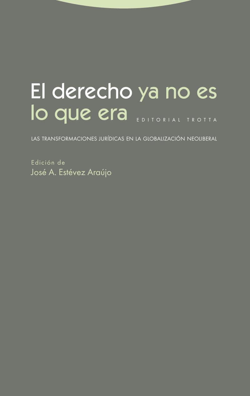 Portada del libro EL DERECHO YA NO ES LO QUE ERA - LAS TRANSFORMACIONES JURÍDICAS EN LA GLOBALIZACIÓN NEOLIBERAL
